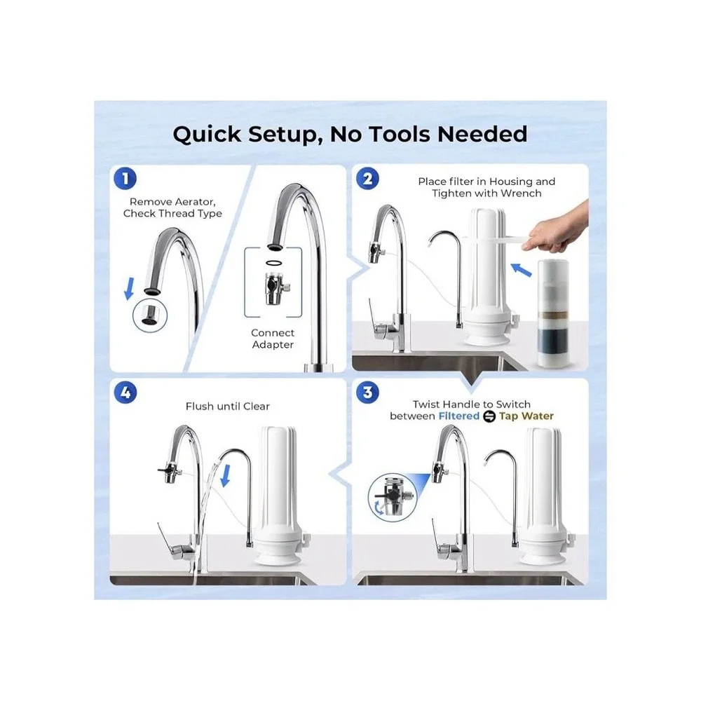 iSpring CT10-W Countertop Water Dispenser With Multi-Layer Faucet Water Filter